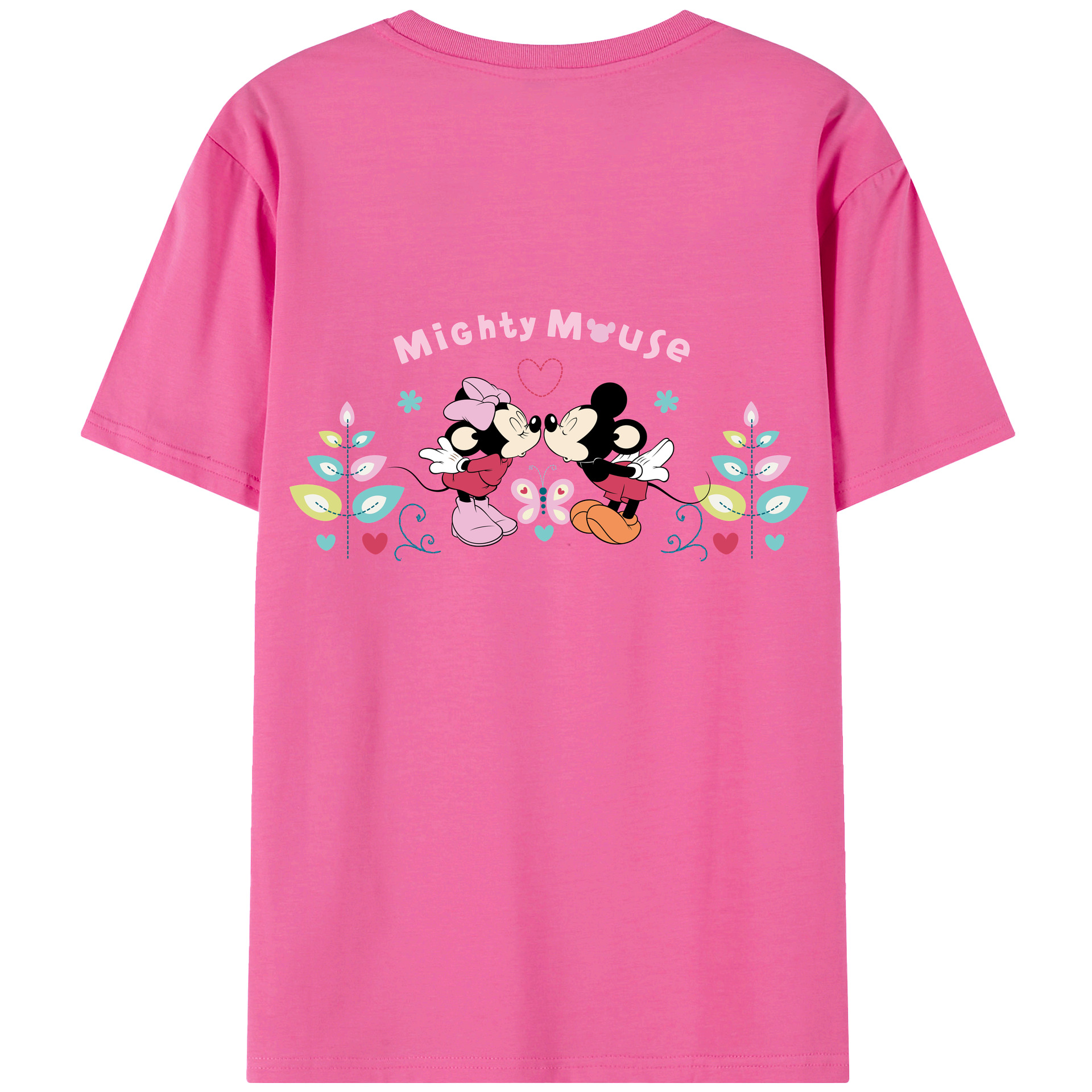 （画像用） ミッキーマウス Mickey Mouse レディース半袖Tシャツ(バックプリント)